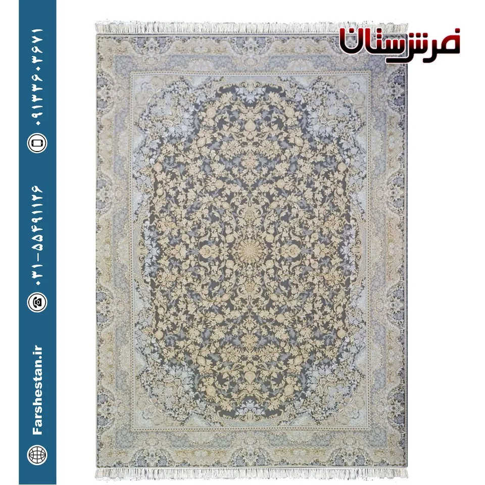 فرش طرح همتا سربی - 1500 شانه تمام آکریلیک