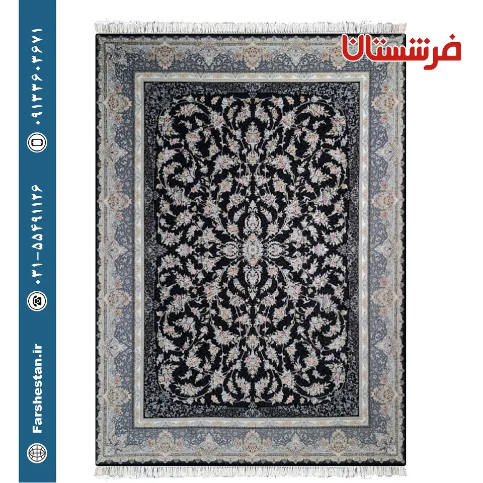 فرش طرح ساران اقیانوسی 1000شانه برجسته تمام آکریلیک
