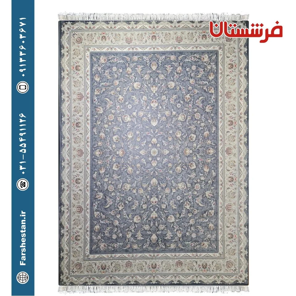 فرش طرح ساواش تیتانیومی 1000شانه برجسته تمام آکریلیک