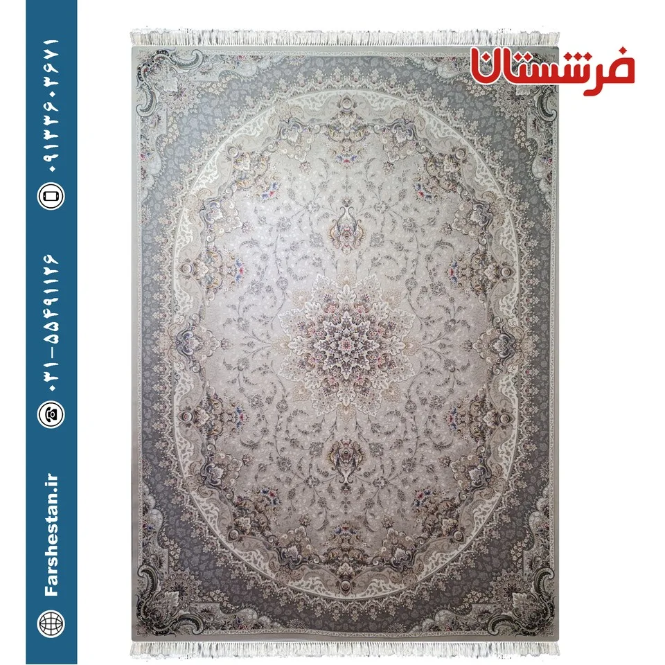 فرش طرح سویل صدفی 1000شانه برجسته تمام آکریلیک