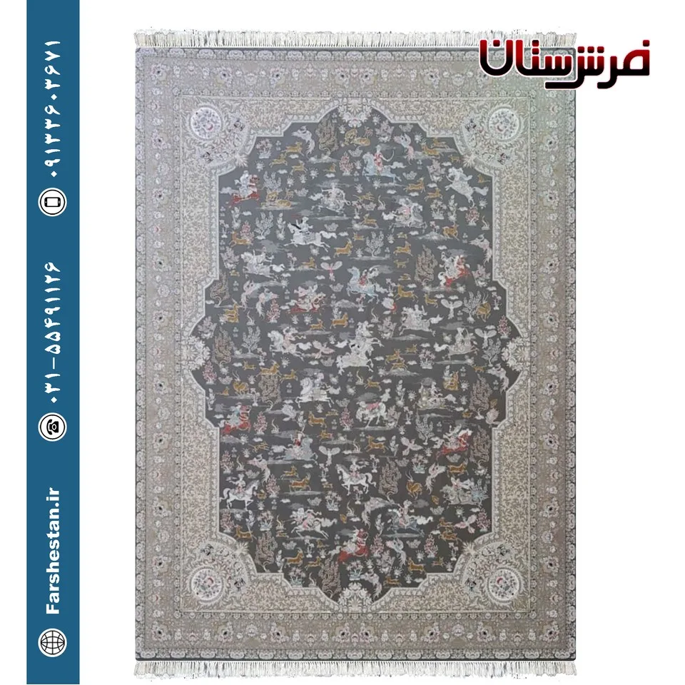 فرش طرح شاهکار سربی - 1500 شانه تمام آکریلیک