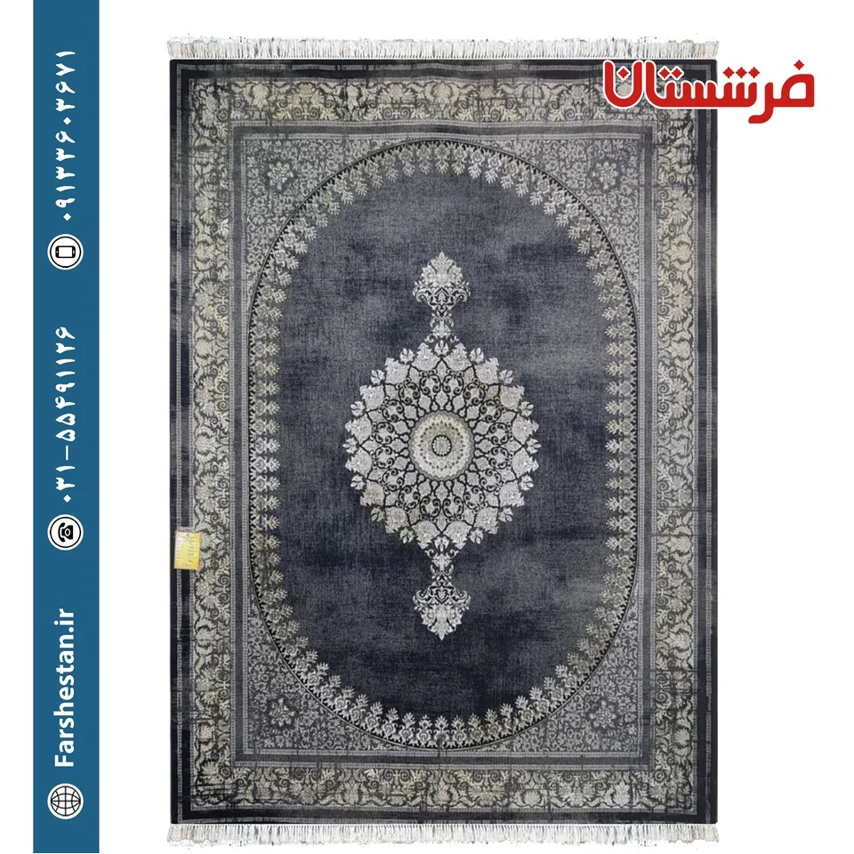 فرش طرح ارسلان دودی 700 شانه تمام آکریلیک