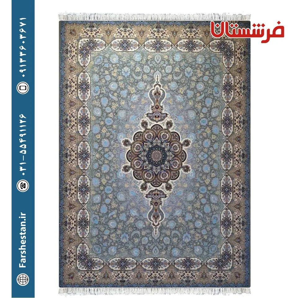 فرش طرح فرنگیس ترمه ای 1200 شانه تمام آکریلیک