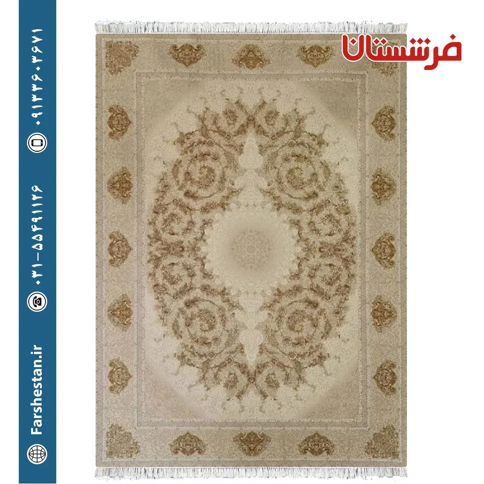 فرش طرح گیتی کرم 1200شانه برجسته تمام آکریلیک