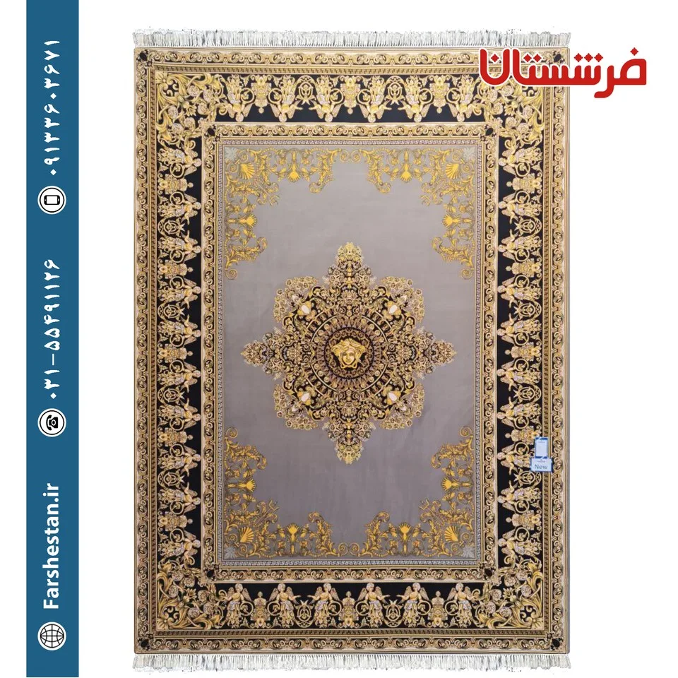فرش طرح ورساچه لچکدار ترمه ای 1200 شانه تمام آکریلیک