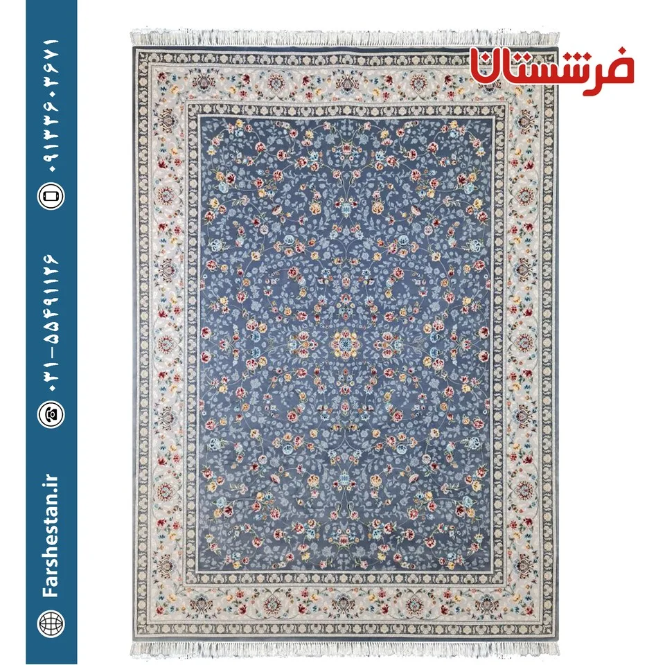 فرش طرح زیبا دودی 700 شانه تمام آکریلیک