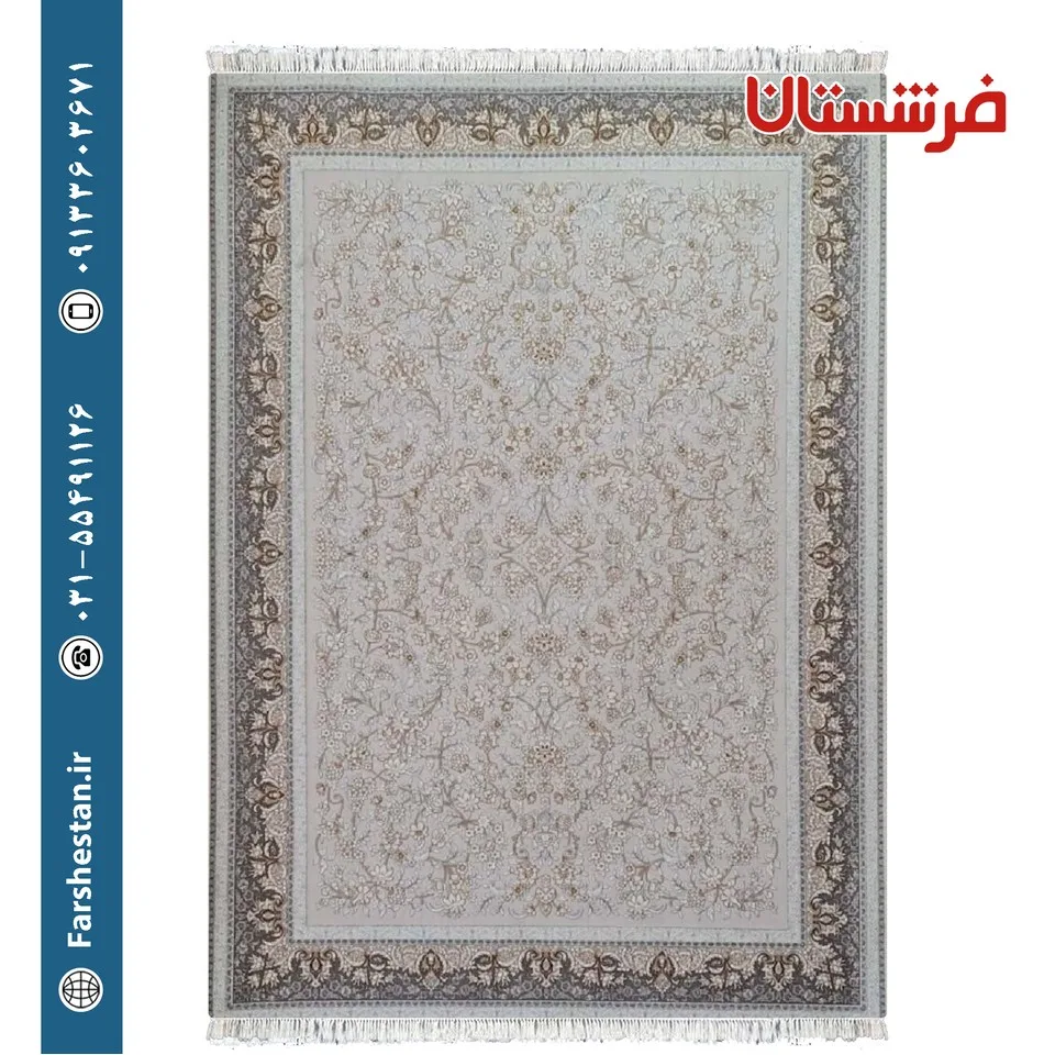 فرش طرح اوستا سیلور 700 شانه برجسته تمام آکریلیک