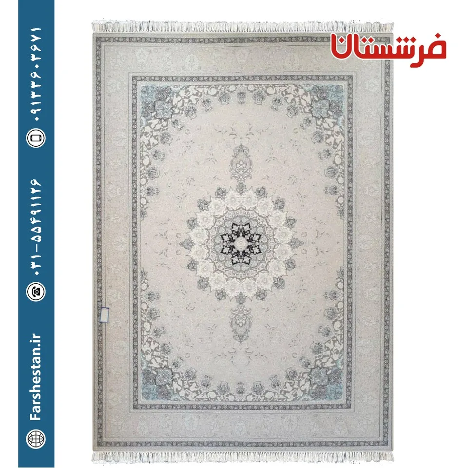فرش طرح مایسا سیلور 700 شانه برجسته تمام آکریلیک