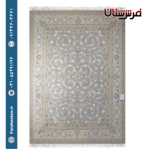 فرش طرح افشان طلاکوب نقره ای - 1500 شانه تمام آکریلیک