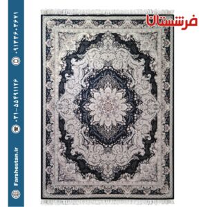فرش طرح آلینوس سرمه ای - 700 شانه تمام آکریلیک