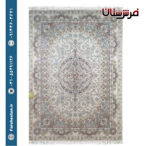 فرش طرح باغ آینه بژ - 1500 شانه تمام آکریلیک