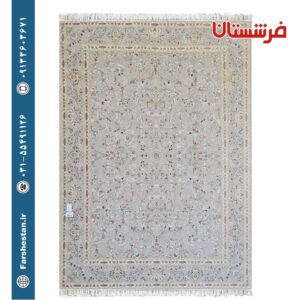 فرش طرح دلسا نقره ای 1500 شانه برجسته تمام آکریلیک