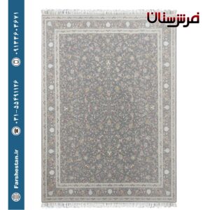 فرش طرح دلوین نقره ای - 1200 شانه تمام آکریلیک