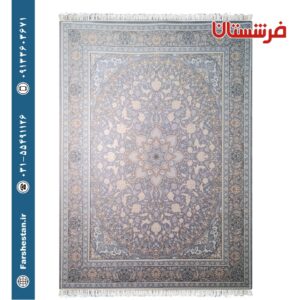 فرش طرح اصفهون نقره ای لایت - 700 شانه تمام آکریلیک