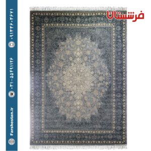 فرش طرح اصفهون وینتیج نقره ای - 700 شانه تمام آکریلیک