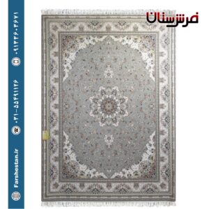 فرش طرح گلستان نقره ای - 1500 شانه تمام آکریلیک
