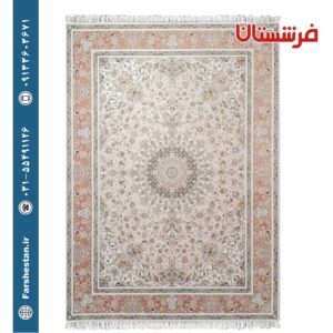 فرش طرح هما کرم 1500 شانه برجسته تمام آکریلیک