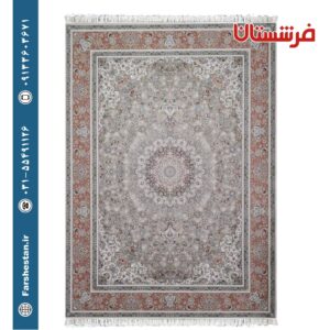 فرش طرح هما نقره ای 1500 شانه برجسته تمام آکریلیک