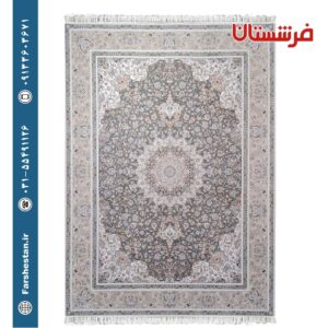 فرش طرح هما زغالی 1500 شانه برجسته تمام آکریلیک