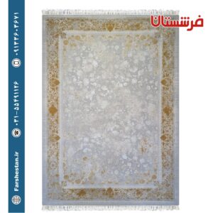 فرش طرح نسیم وینتیج حاشیه طلایی 1500 شانه برجسته تمام آکریلیک