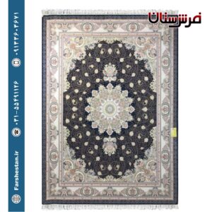 فرش طرح نوین سرمه ای - 1500 شانه تمام آکریلیک