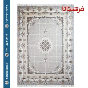فرش طرح اکاژ نقره ای 700 شانه تمام آکریلیک