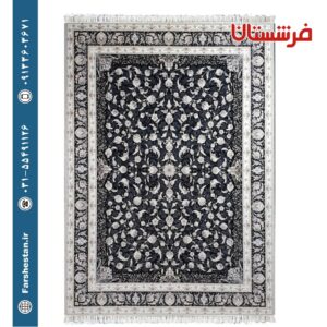 فرش طرح اکازیون سرمه ای 700 شانه تمام آکریلیک