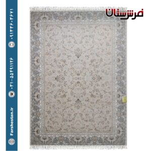 فرش طرح رز بژ - 1500 شانه تمام آکریلیک