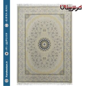 فرش طرح رویان کرم صدفی - 1200 شانه تمام آکریلیک
