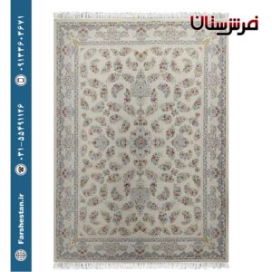 فرش طرح سیمین کرم صدفی - 1200 شانه تمام آکریلیک