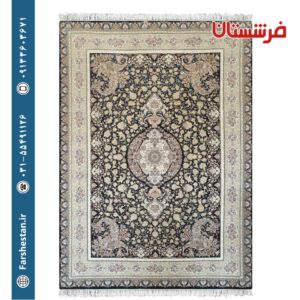 فرش طرح آیلین کاربنی پالت سیلور 1200شانه برجسته تمام آکریلیک