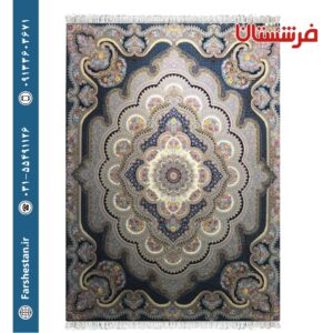 فرش طرح باغ ملک سرمه ای 1200 شانه تمام آکریلیک