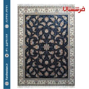 فرش طرح گلستان سرمه ای 1200 شانه تمام آکریلیک