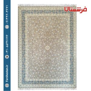 فرش طرح گلناز نقره ای پالت سیلور 1200شانه برجسته تمام آکریلیک