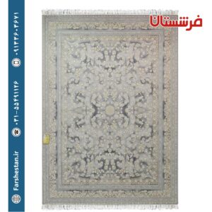فرش طرح جاسمین نقره ای 700 شانه تمام آکریلیک