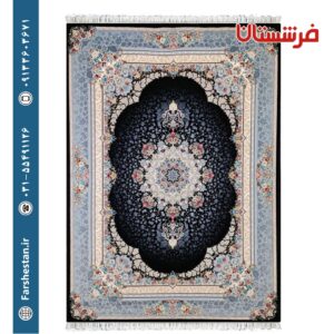 فرش طرح ملیسا سرمه ای 700 شانه تمام آکریلیک