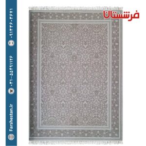فرش طرح پاریس نقره ای 1200شانه برجسته تمام آکریلیک