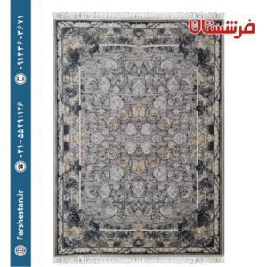 فرش طرح روژین وینتیج نقره ای 700 شانه تمام آکریلیک