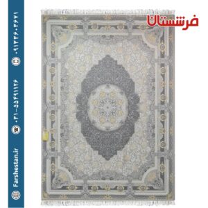 فرش طرح صدف نقره ای 700 شانه تمام آکریلیک
