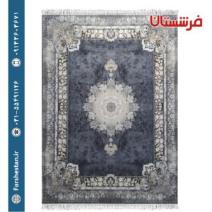 فرش طرح شیدا سرمه ای 700 شانه تمام آکریلیک