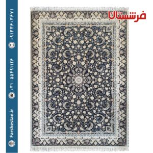 فرش طرح صوفیا کاربنی پالت سیلور 1200شانه برجسته تمام آکریلیک