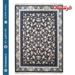 فرش طرح جانان زغالی 700 شانه برجسته تمام آکریلیک