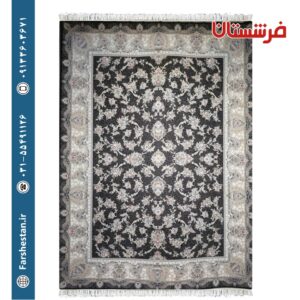 فرش طرح ارغوان زغالی 1200شانه برجسته تمام آکریلیک