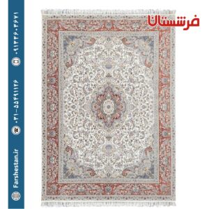 فرش طرح آتریسا سفید 1500 شانه تمام آکریلیک