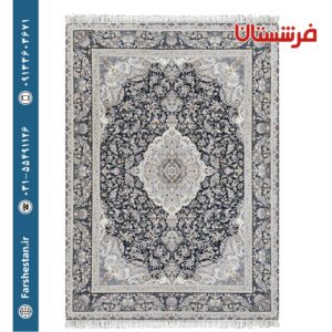 فرش طرح آتریسا سرمه ای 1500 شانه تمام آکریلیک