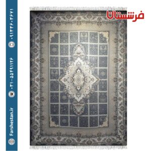 فرش طرح برلین تیتانیوم 1200شانه برجسته تمام آکریلیک