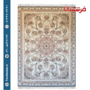 فرش طرح دلناز بژ 700 شانه برجسته تمام آکریلیک