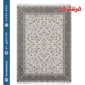فرش طرح لیلیوم سفید 1500 شانه تمام آکریلیک