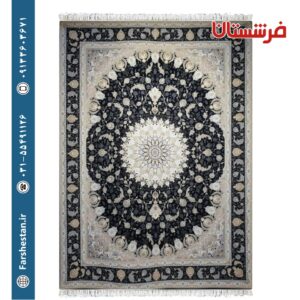 فرش طرح مهدیس سرمه ای 1200شانه برجسته تمام آکریلیک