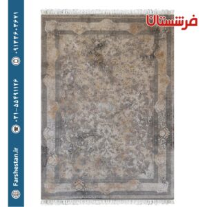 فرش طرح مدیسام 8109 متالیک بژ وینتیج 1200شانه تمام آکریلیک